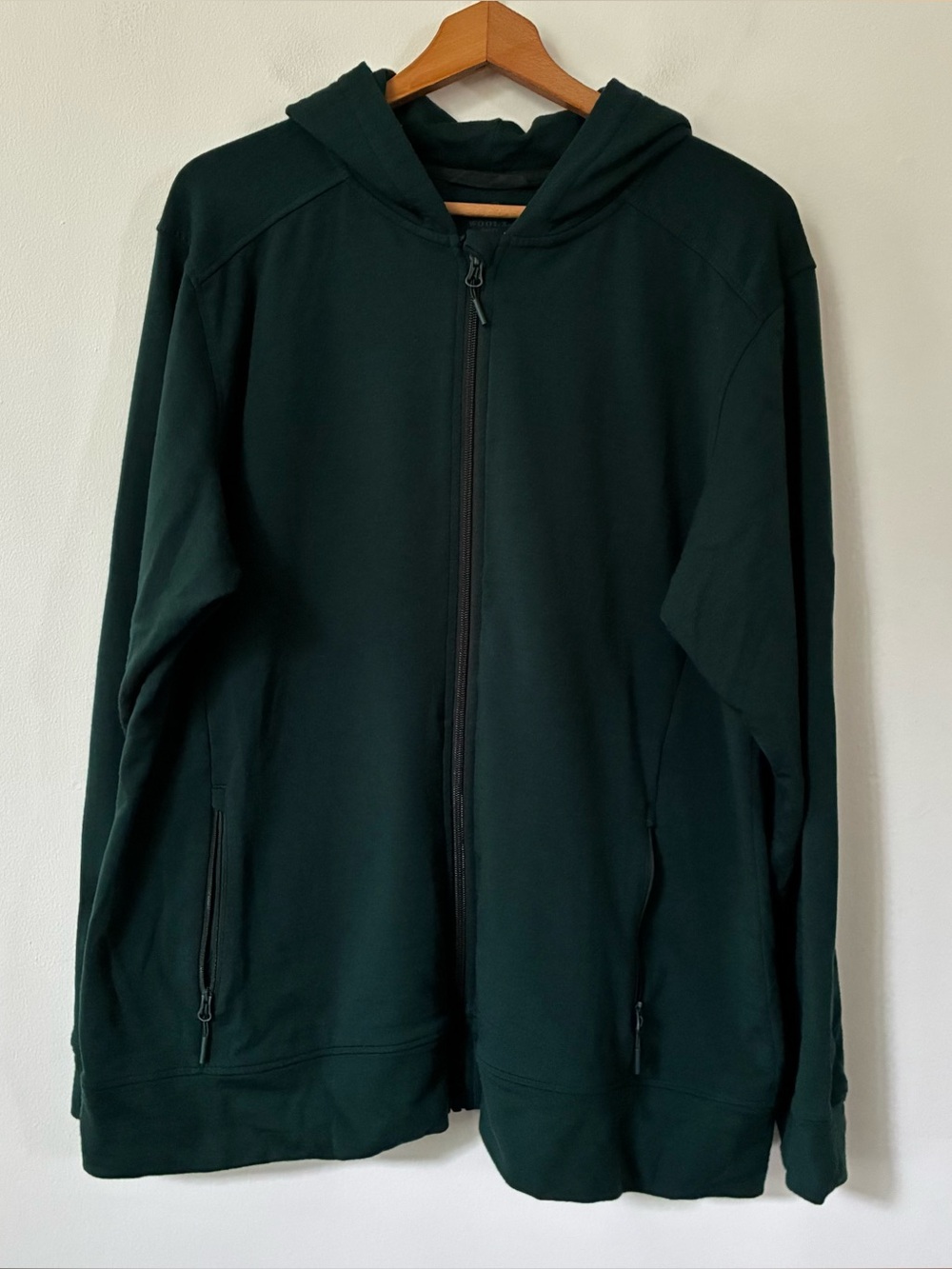 WoolX Darby Zip Up Hoodie Merino
wool Sweatshirt Dark Green - Picture 2 of 7